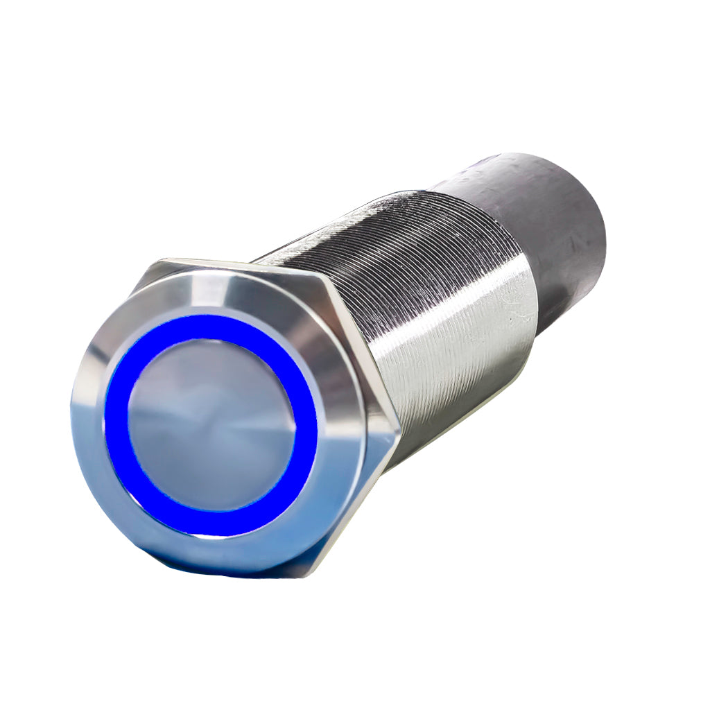 19MM Stainless Steel Dual Output Marine Switches BLUE LED Lights OFF